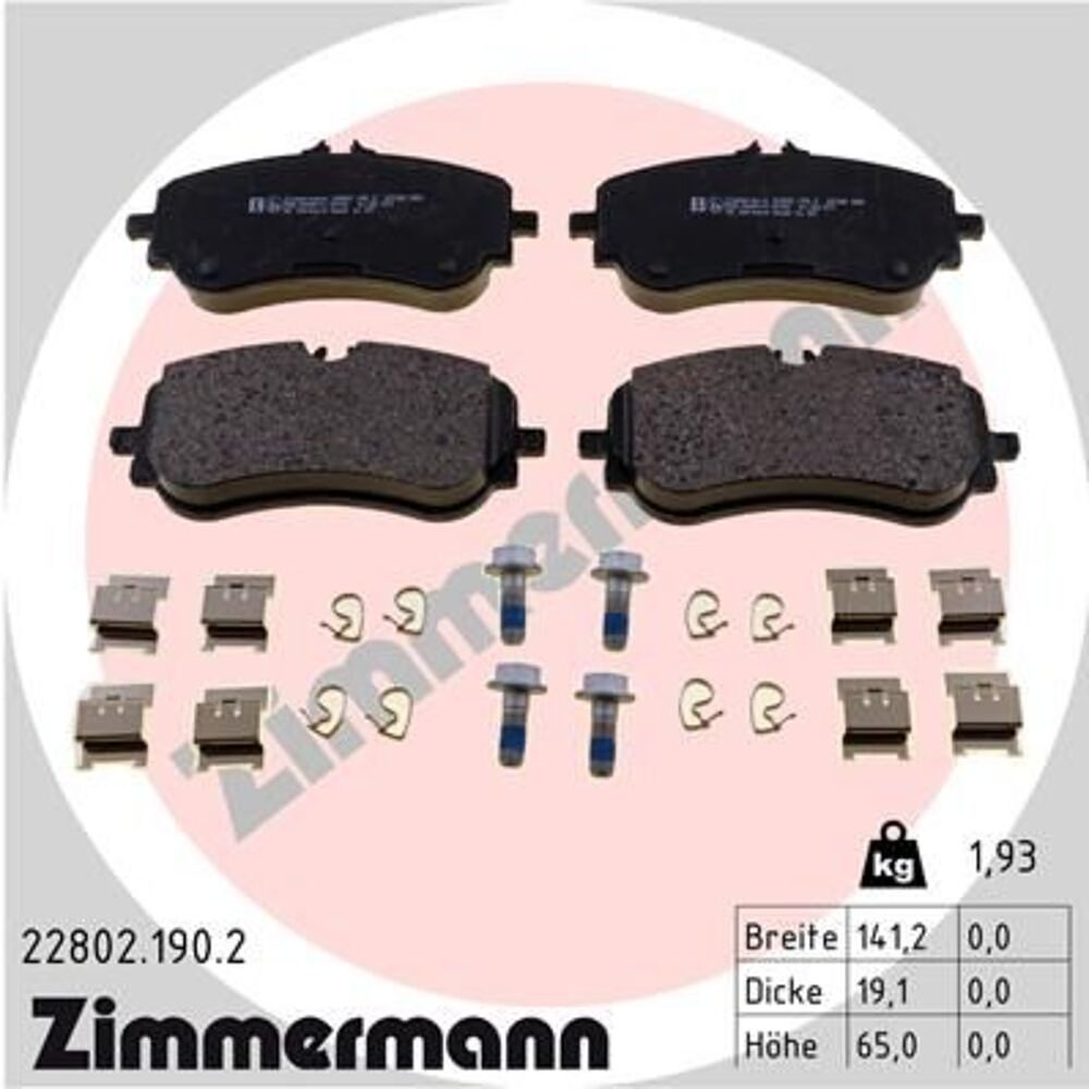 Zimmermann Brake Pad Set 228.0219.02