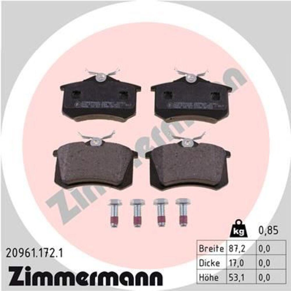 Zimmermann Brake Pad Set 209.6117.21