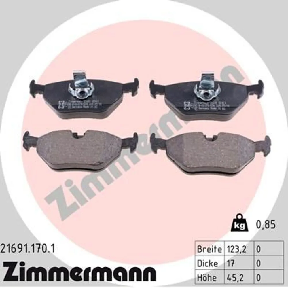 Zimmermann Brake Pad Set 216.9117.01