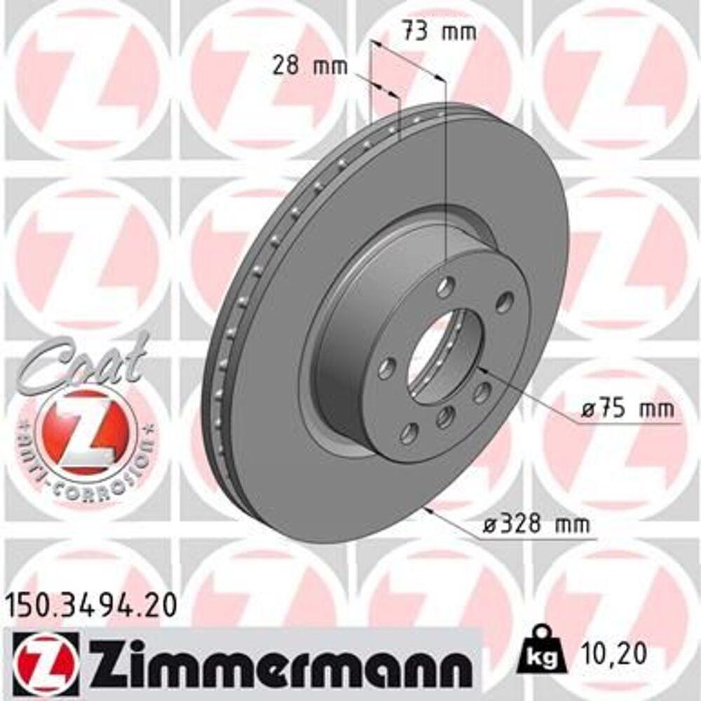 Zimmermann 328mm Brake Disc Set (2 pcs) 150.3494.20