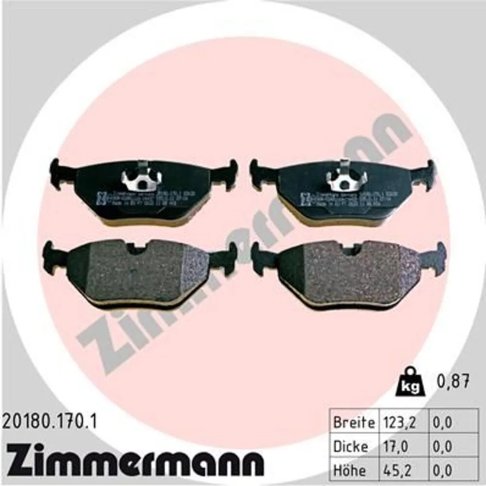 Zimmermann Brake Pad Set 201.8017.01