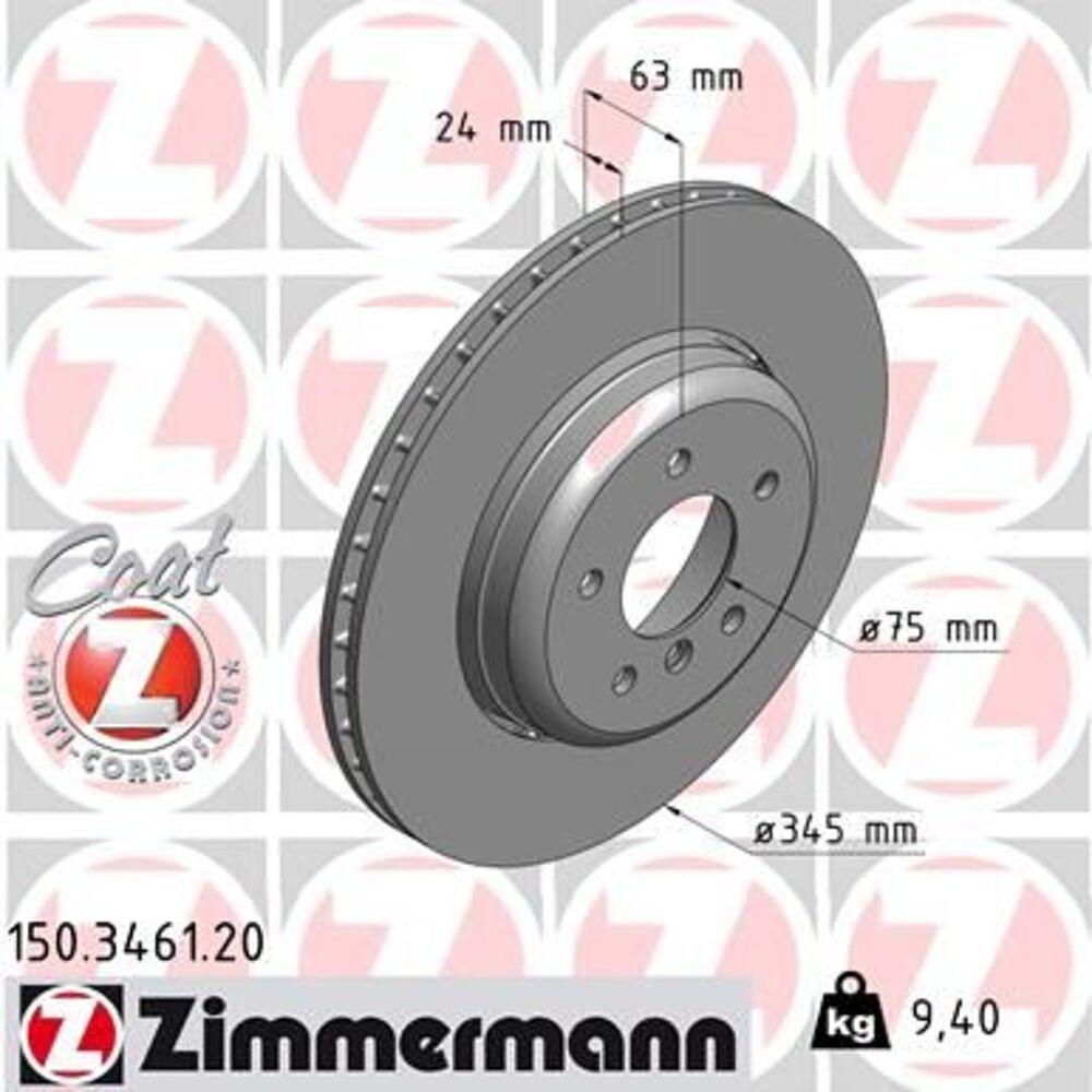 Zimmermann 345mm Brake Disc Set (2 pcs) 150.3461.20