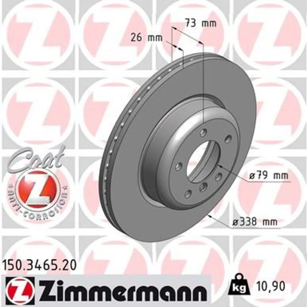 Zimmermann 338mm Brake Disc Set (2 pcs) 150.3465.20