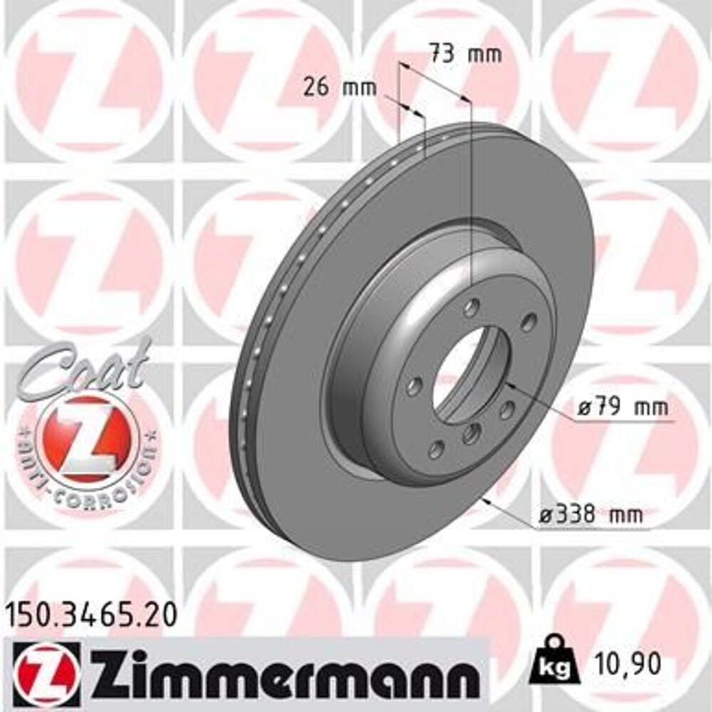 Zimmermann 338mm Brake Disc Set (2 pcs) 150.3465.20