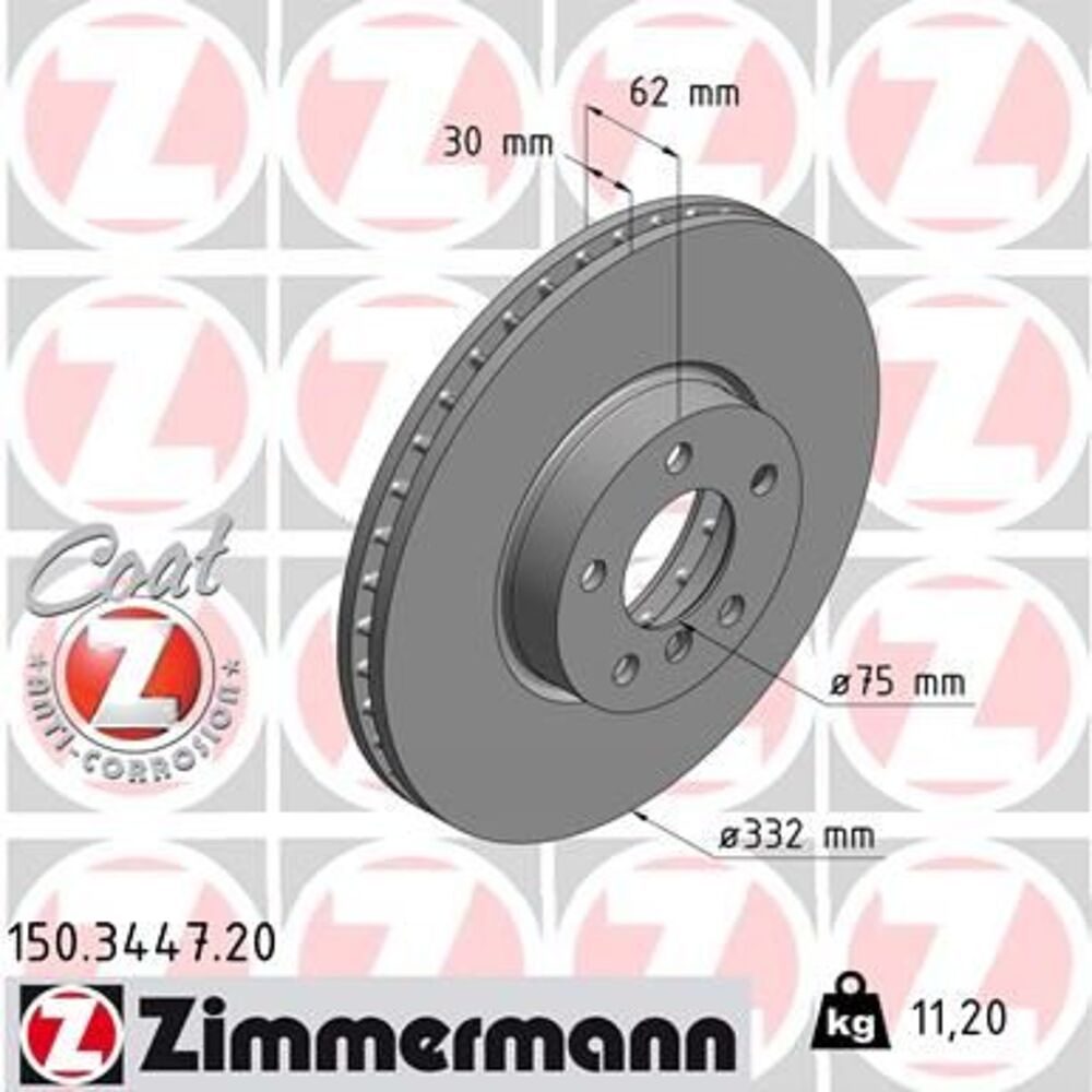 Zimmermann 332mm Brake Disc Set (2 pcs) 150.3447.20