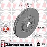 Zimmermann 356mm Brake Disc Set (2 pcs) 150.3442.20