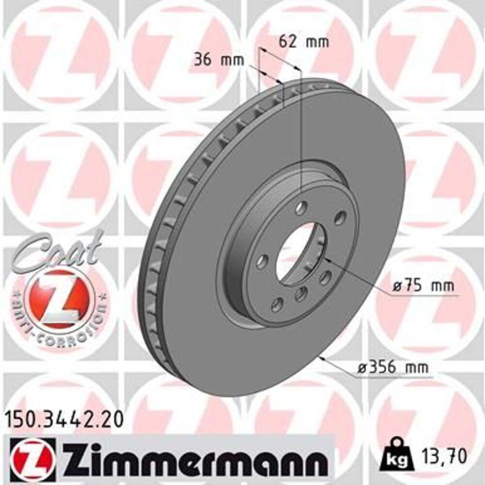 Zimmermann 356mm Brake Disc Set (2 pcs) 150.3442.20