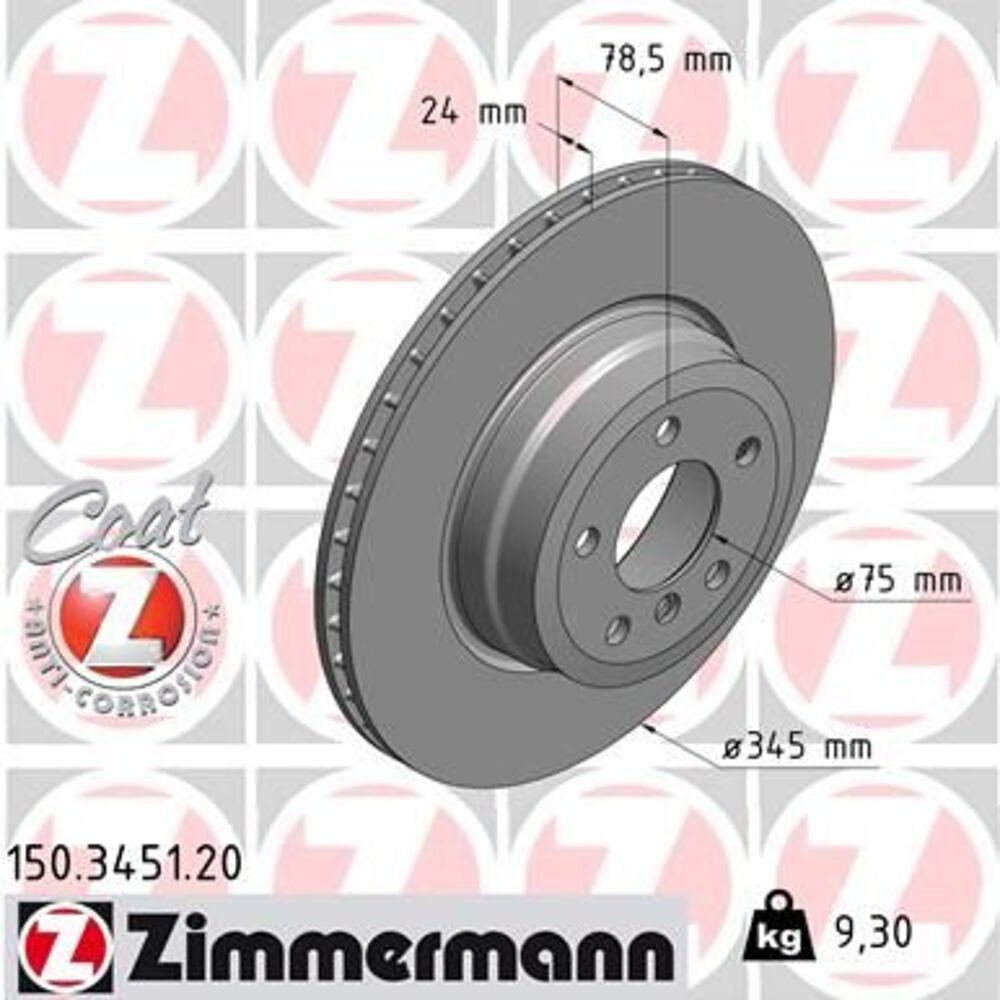 Zimmermann 345mm Brake Disc Set (2 pcs) 150.3451.20