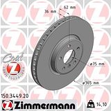 Zimmermann 365mm Brake Disc Set (2 pcs) 150.3449.20