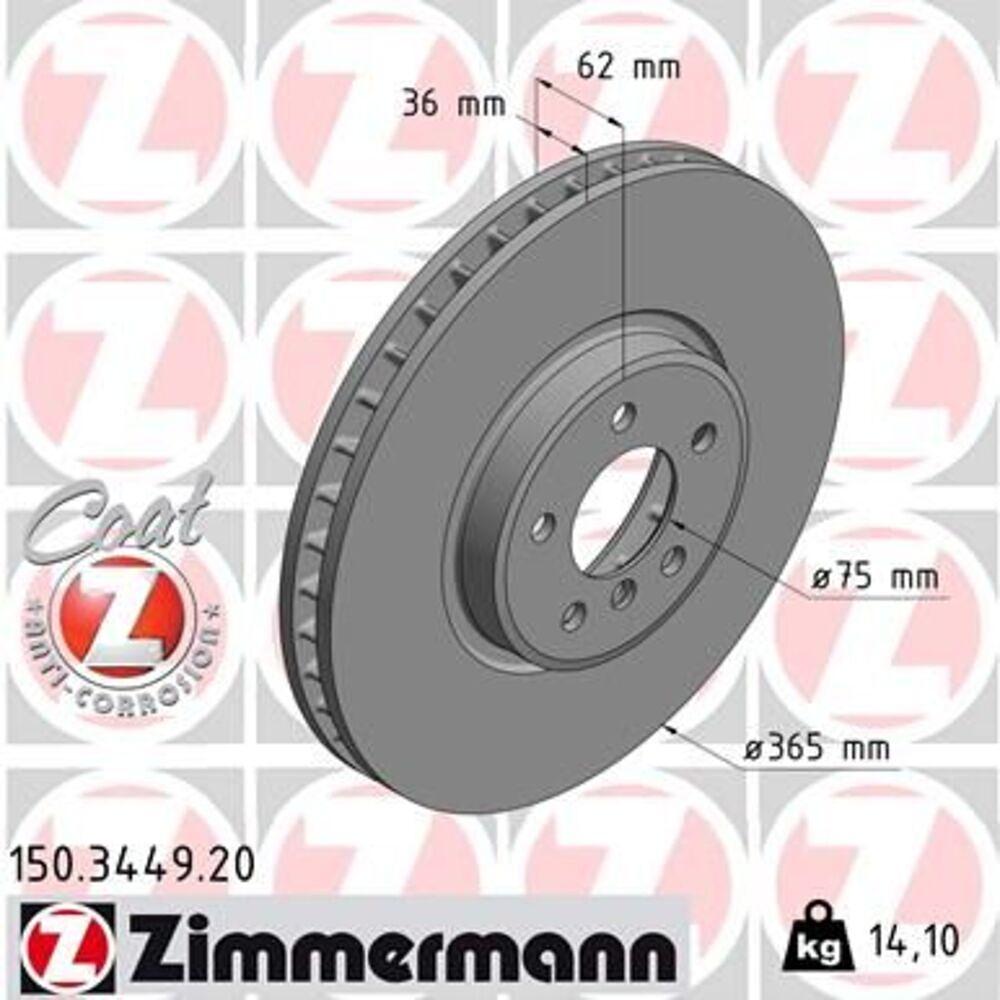 Zimmermann 365mm Brake Disc Set (2 pcs) 150.3449.20