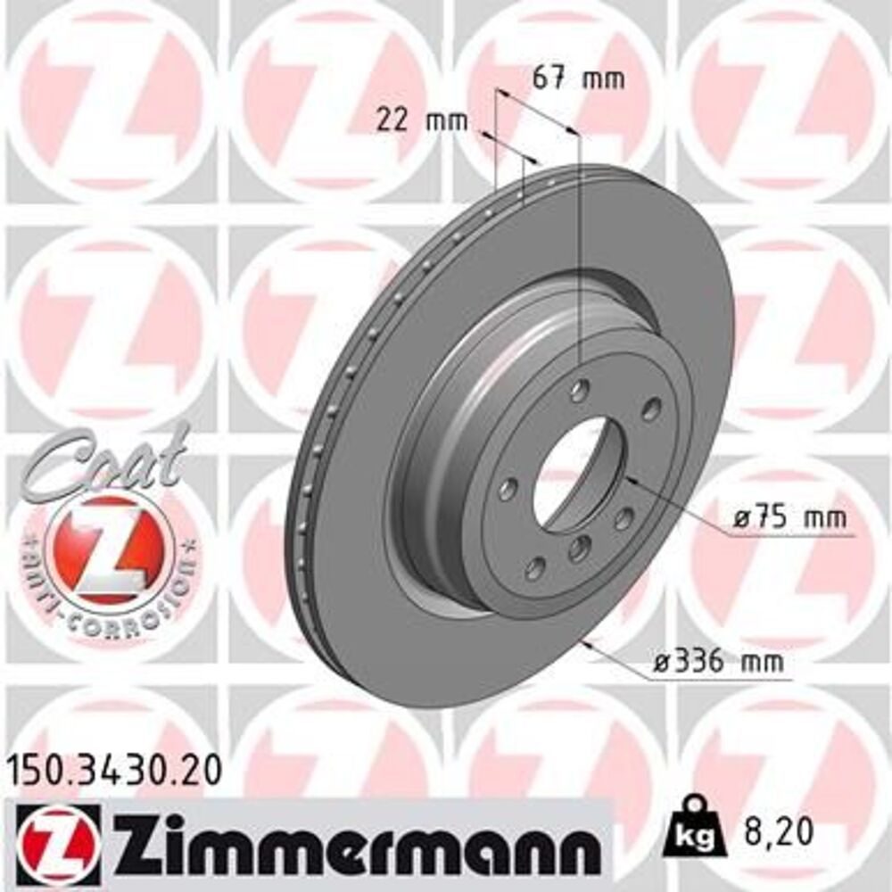 Zimmermann 336mm Brake Disc Set (2 pcs) 150.3430.20