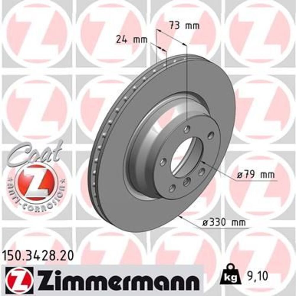 Zimmermann 330mm Brake Disc Set (2 pcs) 150.3428.20