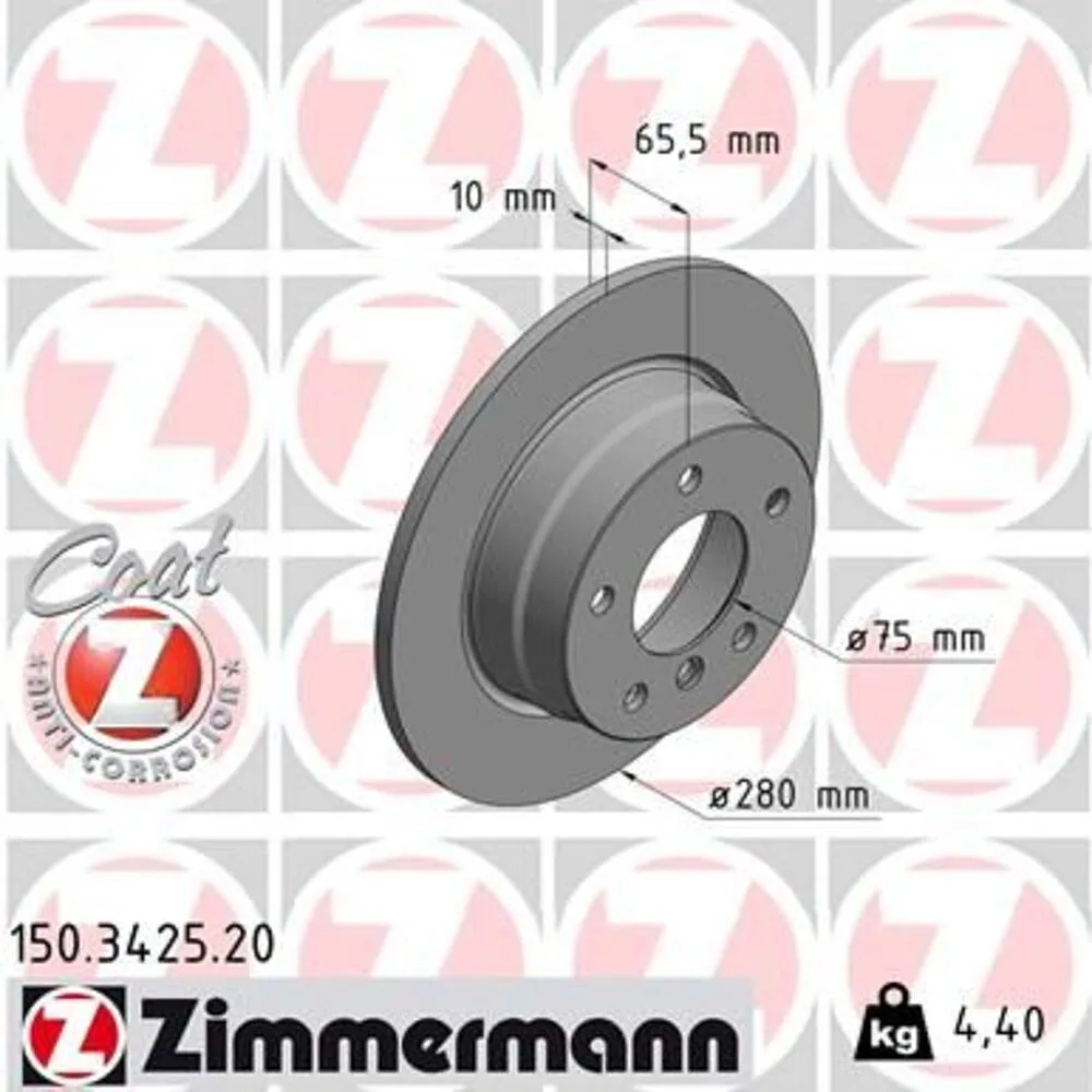 Zimmermann 280mm Brake Disc Set (2 pcs) 150.3425.20