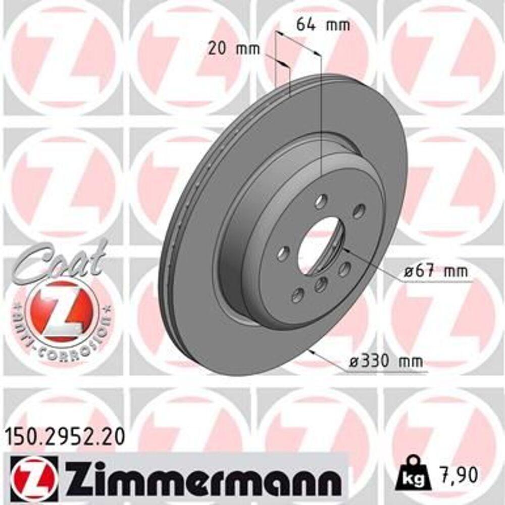 Zimmermann 330mm Rear RH Brake Disc 150.2953.20
