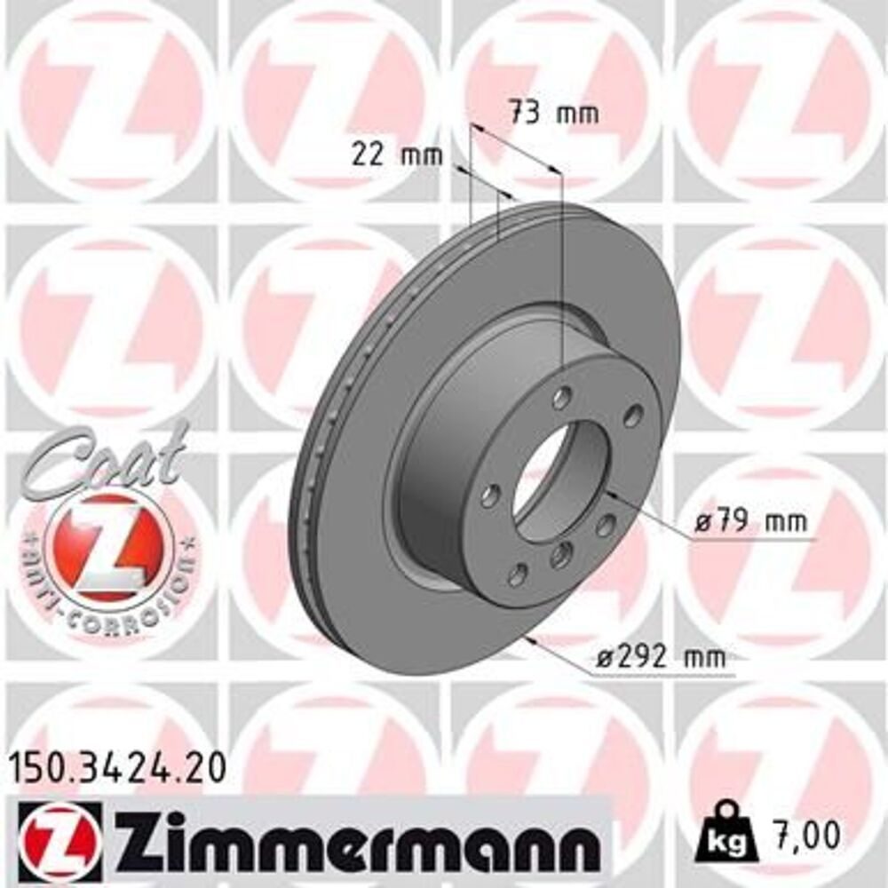Zimmermann 292mm Brake Disc Set (2 pcs) 150.3424.20