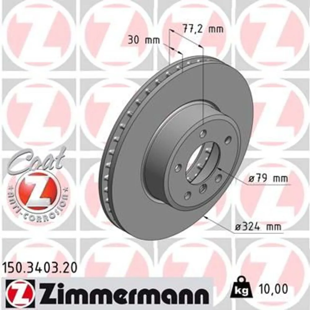 Zimmermann 324mm Brake Disc Set (2 pcs) 150.3403.20