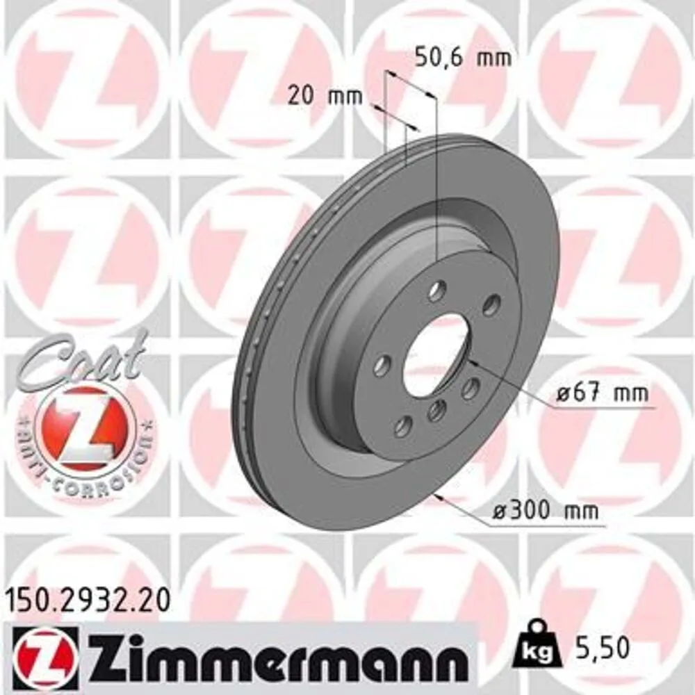 Zimmermann 300mm Brake Disc Set (2 pcs) 150.2932.20