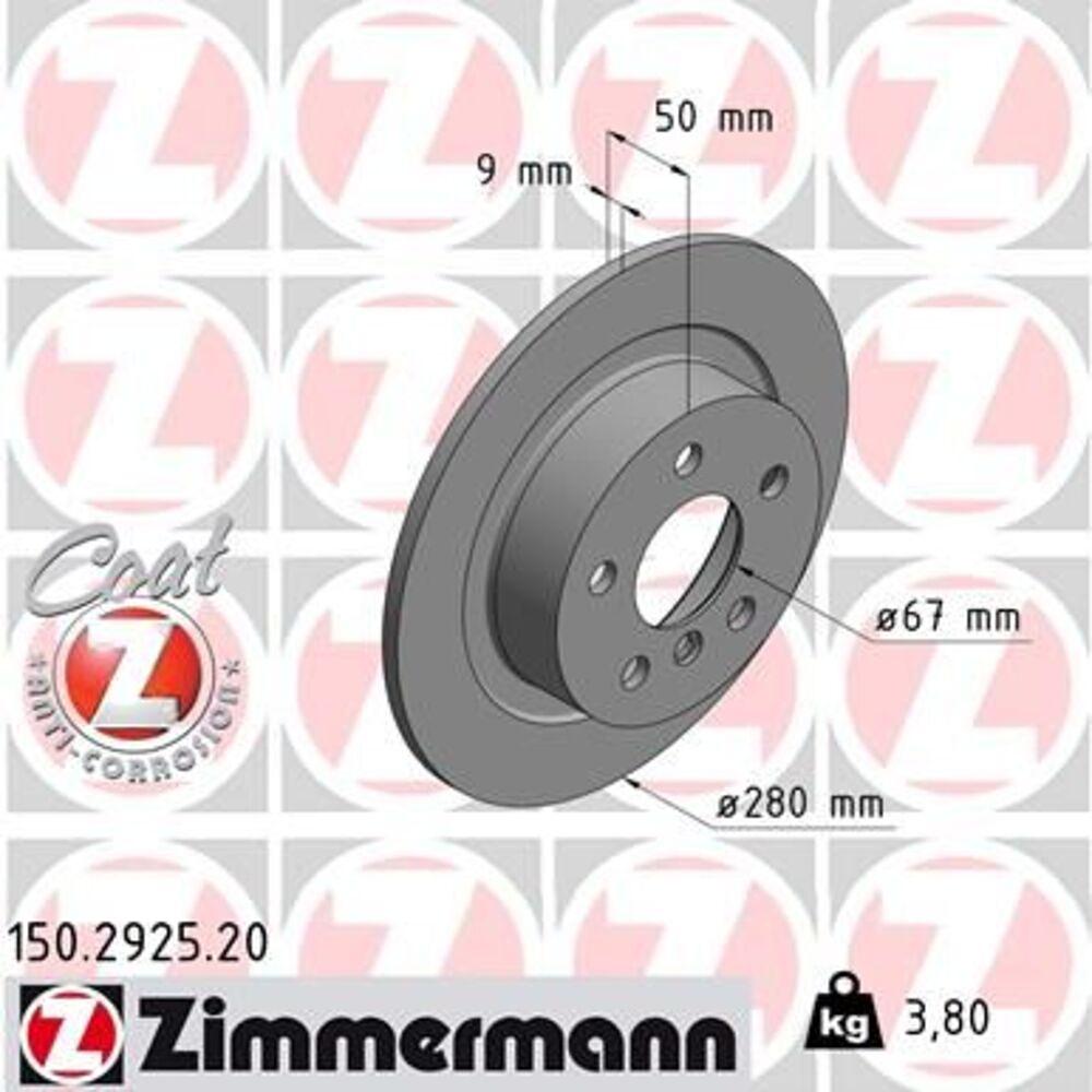 Zimmermann 280mm Brake Disc Set (2 pcs) 150.2931.20