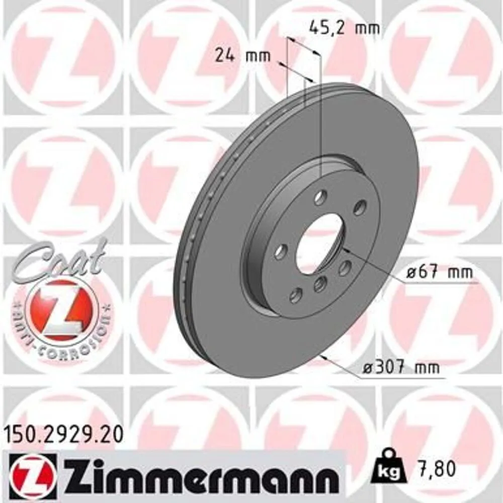 Zimmermann 307mm Brake Disc Set (2 pcs) 150.2929.20