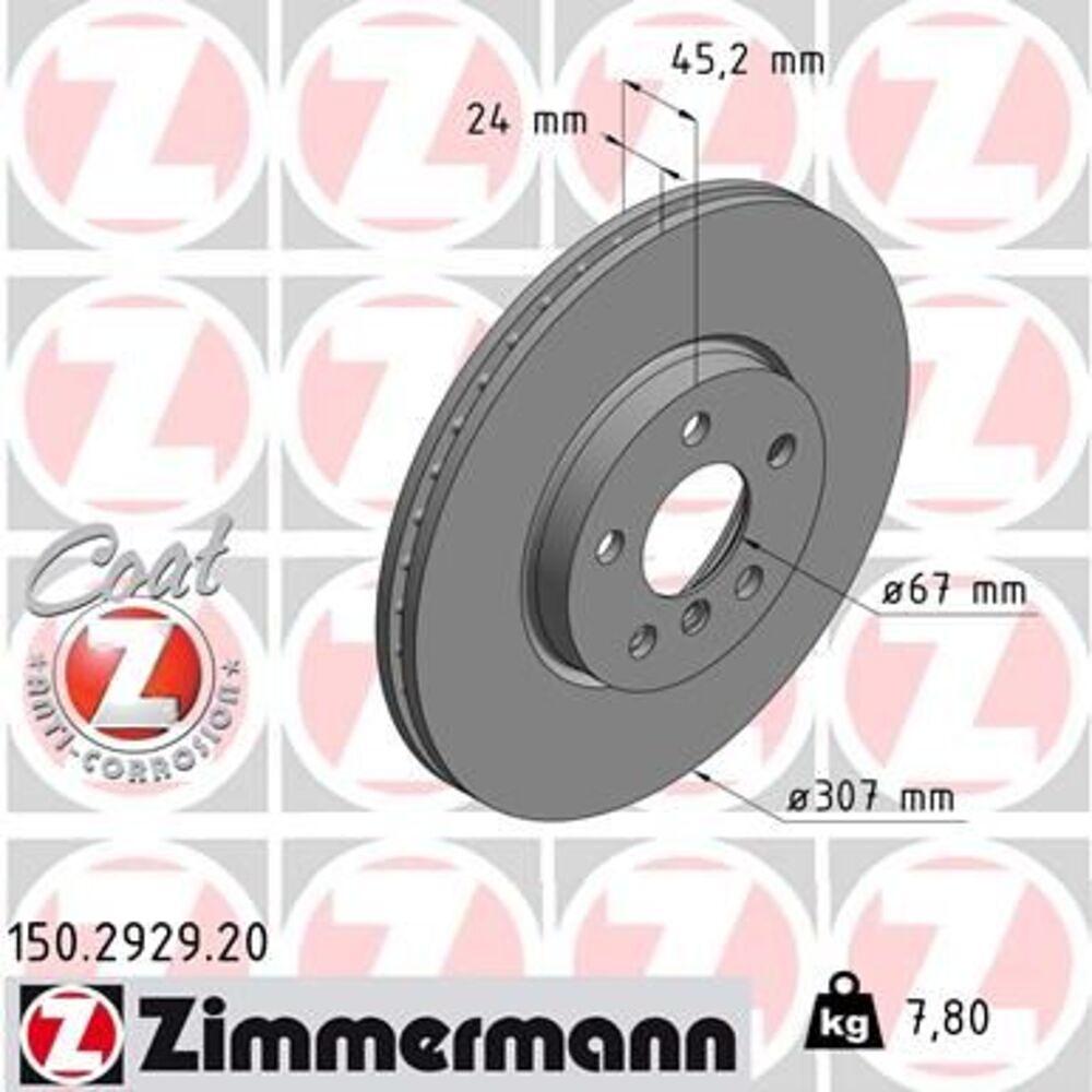 Zimmermann 307mm Brake Disc Set (2 pcs) 150.2929.20