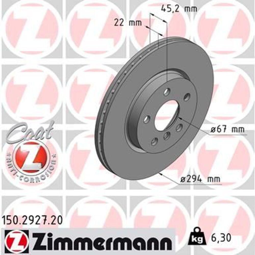 Zimmermann 294mm Brake Disc Set (2 pcs) 150.2927.20