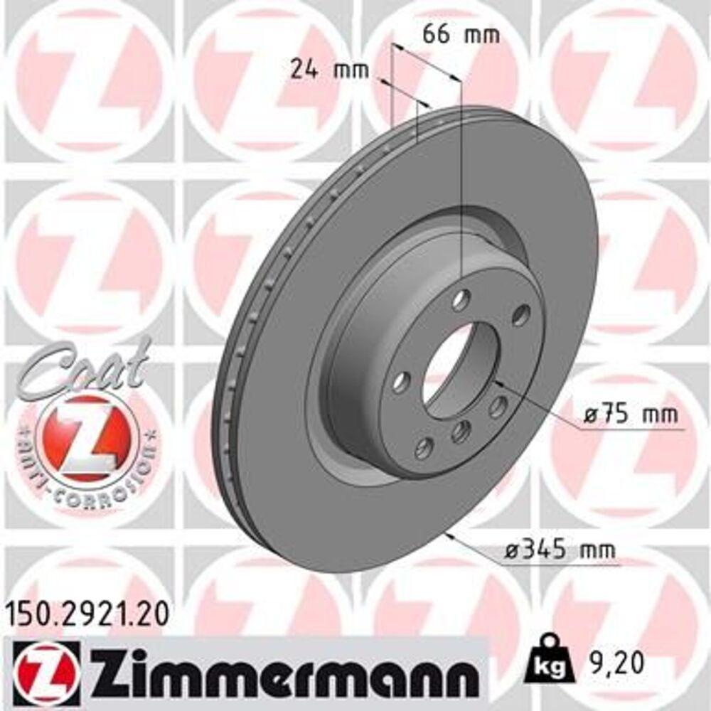 Zimmermann 345mm Brake Disc Set (2 pcs) 150.2921.20