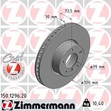Zimmermann 324mm Brake Disc Set (2 pcs) 150.1296.20