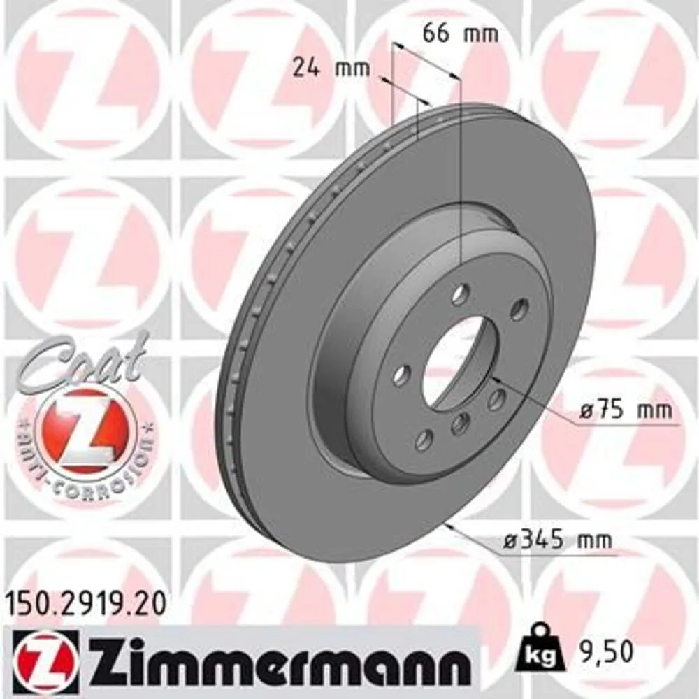 Zimmermann 345mm Brake Disc Set (2 pcs) 150.2919.20