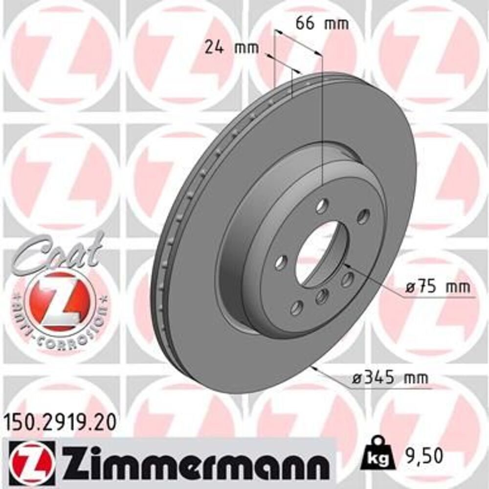 Zimmermann 345mm Brake Disc Set (2 pcs) 150.2919.20