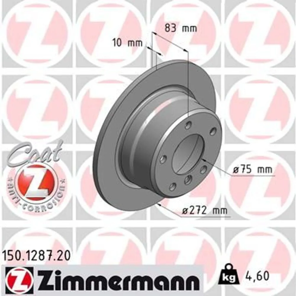 Zimmermann 272mm Brake Disc Set (2 pcs) 150.1287.20