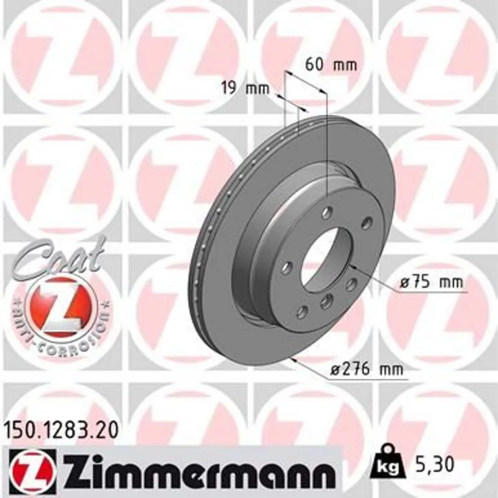 Zimmermann 276mm Brake Disc Set (2 pcs) 150.1283.20