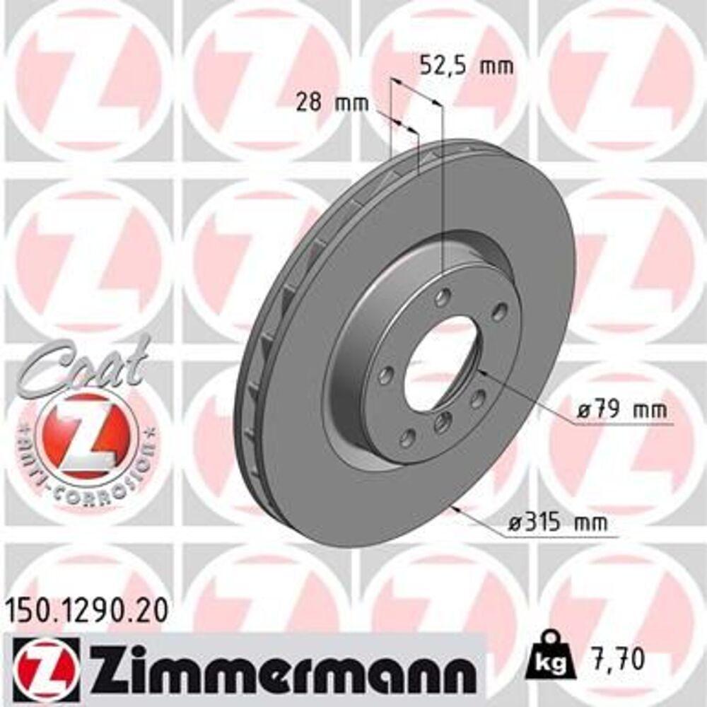 Zimmermann 315mm Front LH Brake Disc 150.1290.20