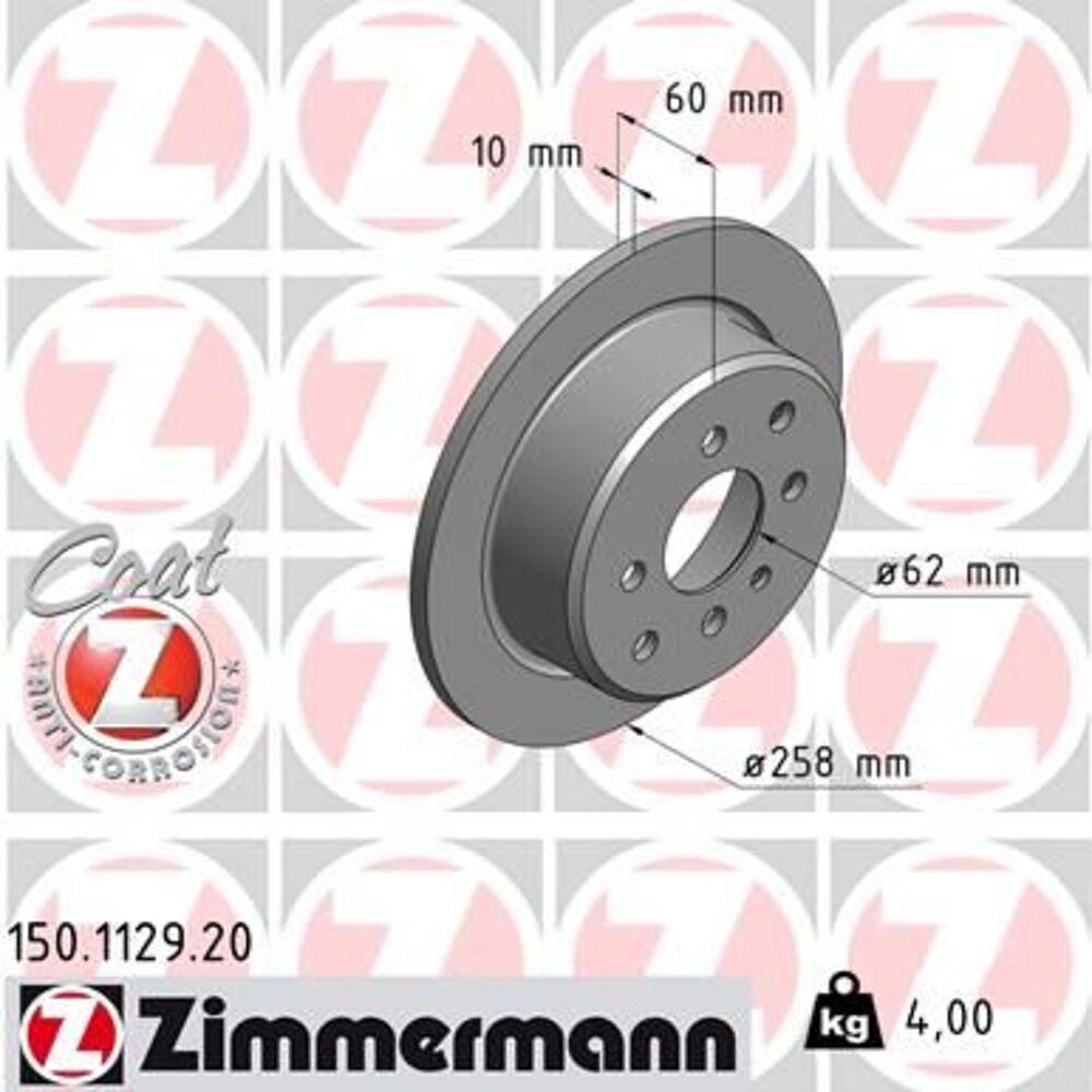 Zimmermann 258mm Brake Disc Set (2 pcs) 150.1129.20