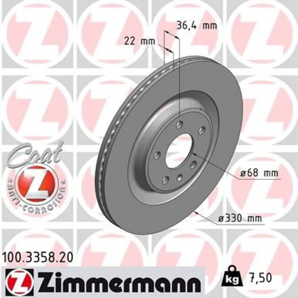 Zimmermann 330mm Brake Disc Set (2 pcs) 100.3358.20