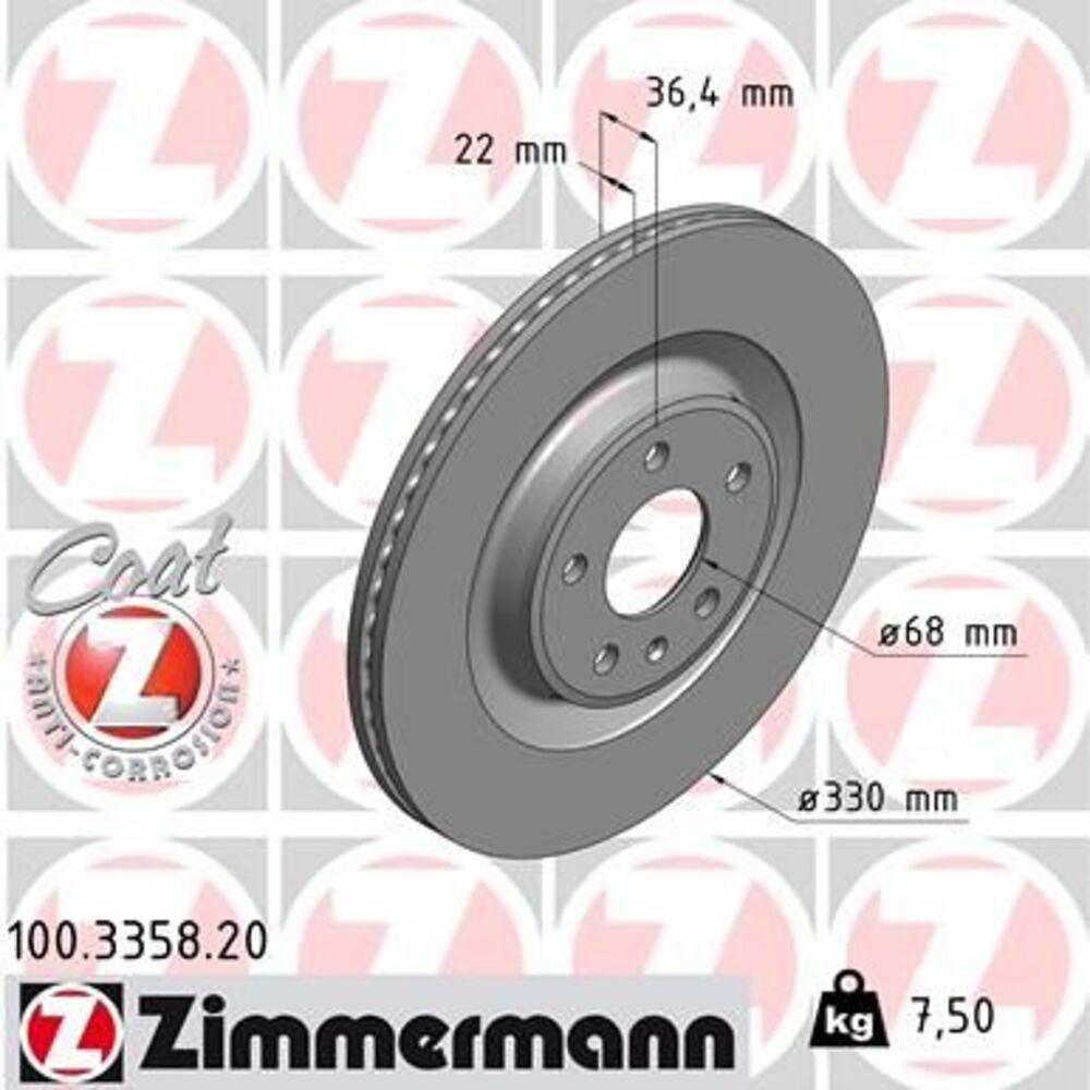 Zimmermann 330mm Brake Disc Set (2 pcs) 100.3358.20