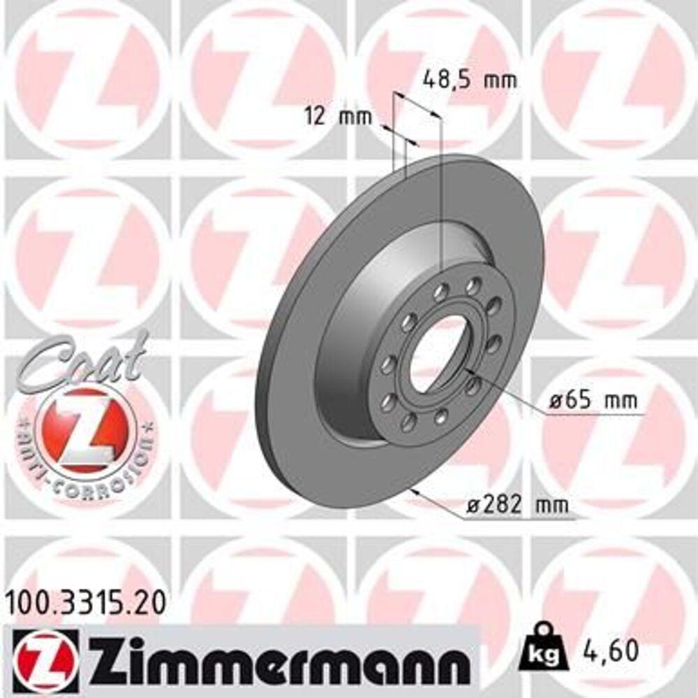 Zimmermann 282mm Brake Disc Set (2 pcs) 100.3315.20