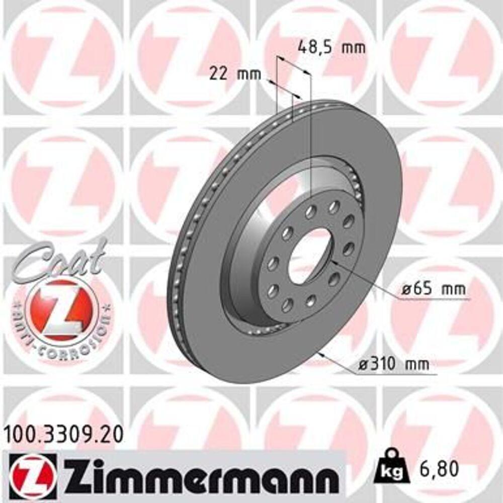 Zimmermann 310mm Brake Disc Set (2 pcs) 100.3309.20