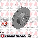 Zimmermann 302mm Brake Disc Set (2 pcs) 150.1261.20