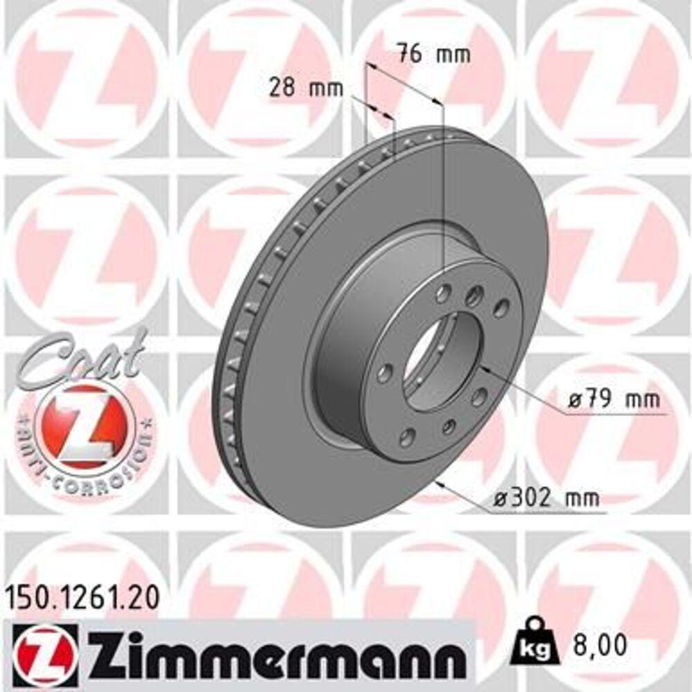 Zimmermann 302mm Brake Disc Set (2 pcs) 150.1261.20