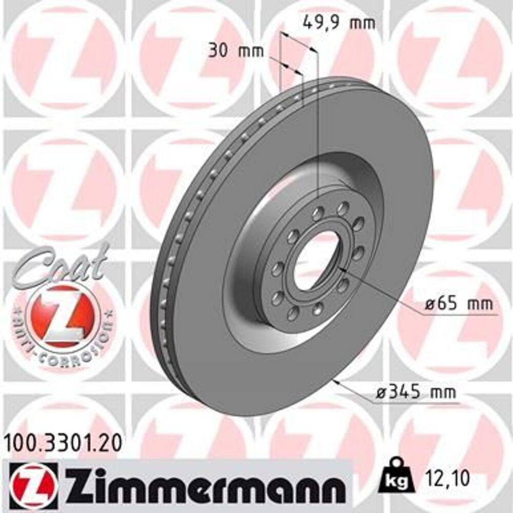 Zimmermann 345mm Brake Disc Set (2 pcs) 100.3301.20