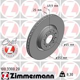 Zimmermann 312mm Brake Disc Set (2 pcs) 100.3300.20
