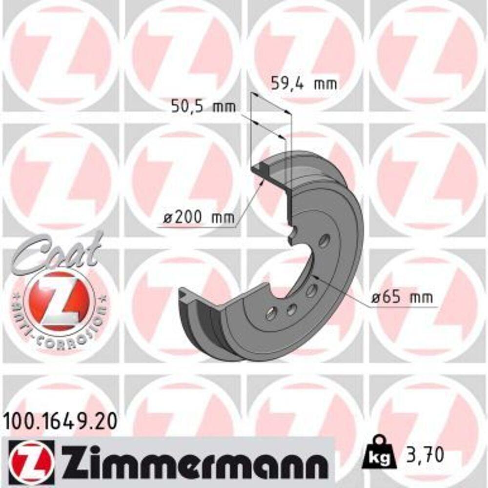 Zimmermann Brake Drum Set (2 pcs) 100.1649.20