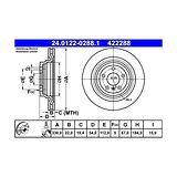 ATE Brake Disc Set (2 pcs) 24.0122-0288.1 – photo 2