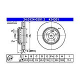 ATE Brake Disc Set (2 pcs) 24.0124-0301.2 – photo 2