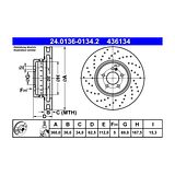 ATE Brake Disc Set (2 pcs) 24.0136-0134.2 – photo 2