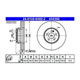 ATE Brake Disc Set (2 pcs) 24.0132-0302.2 – photo 2