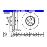 ATE Brake Disc Set (2 pcs) 24.0132-0301.2