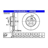 ATE Brake Disc Set (2 pcs) 24.0128-0330.1 – photo 2