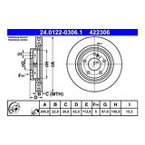 ATE Brake Disc Set (2 pcs) 24.0122-0306.1 – photo 2