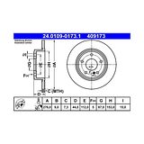 ATE Brake Disc Set (2 pcs) 24.0109-0173.1 – photo 2